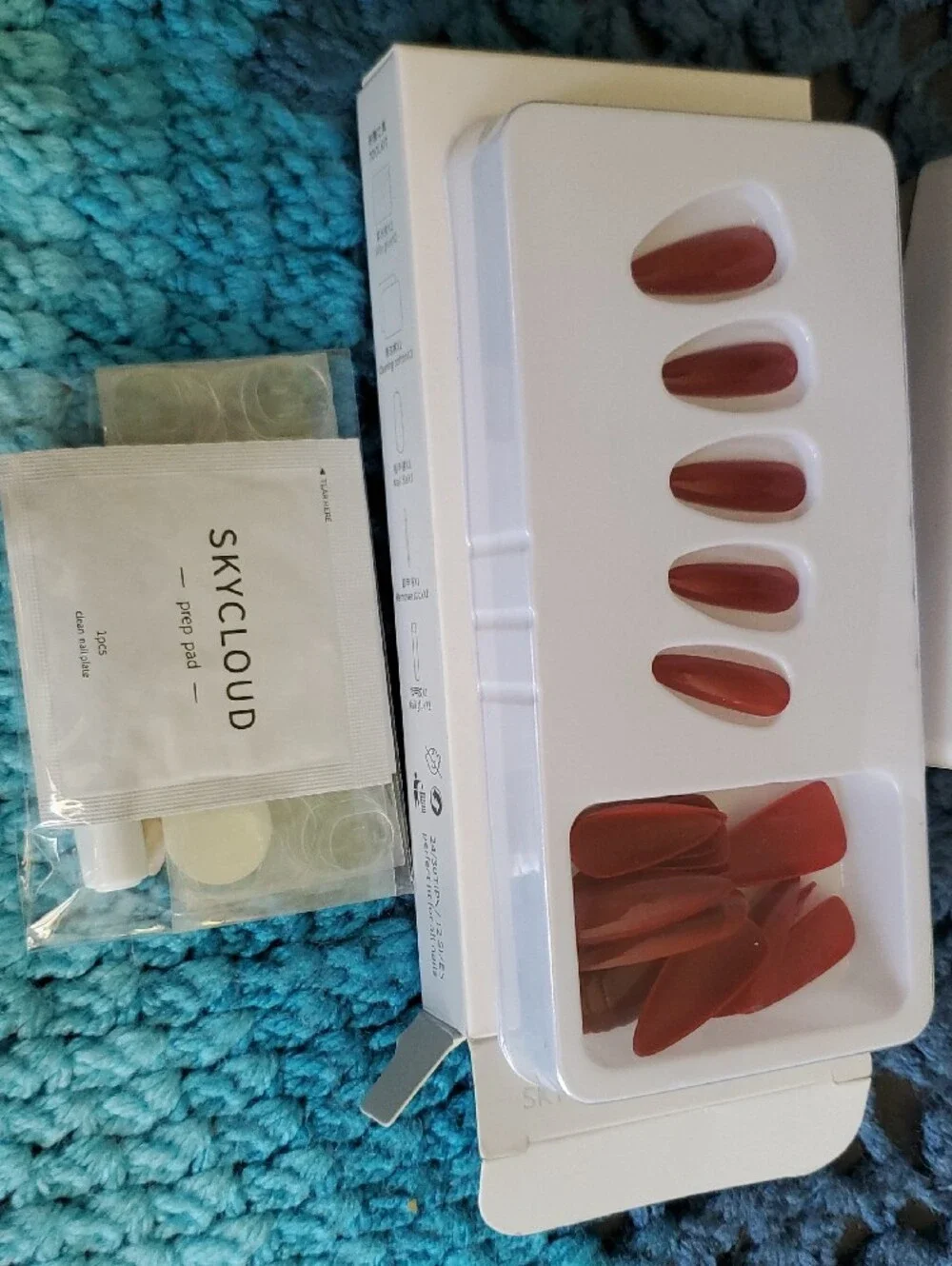 Burgundy Press-On Nails for Finger/Toe #16